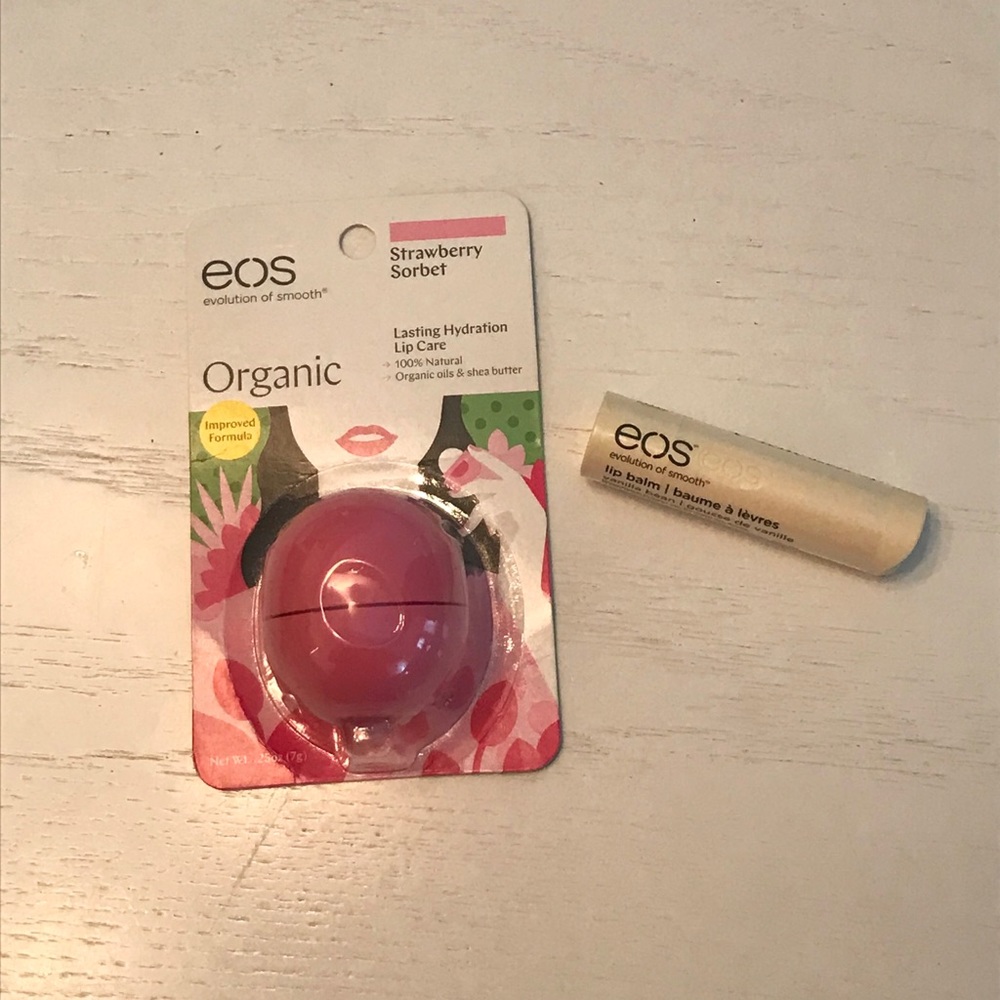 NWT Bundle of 2 Organic EOS Lip Balm Chap Sticks